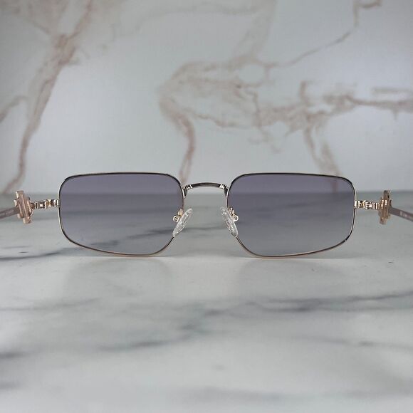 LeSpec METAGALACTIC Sunglasses Metal Gold Frame Lilac Lenses 55-20-145 Unisex - Picture 4 of 12